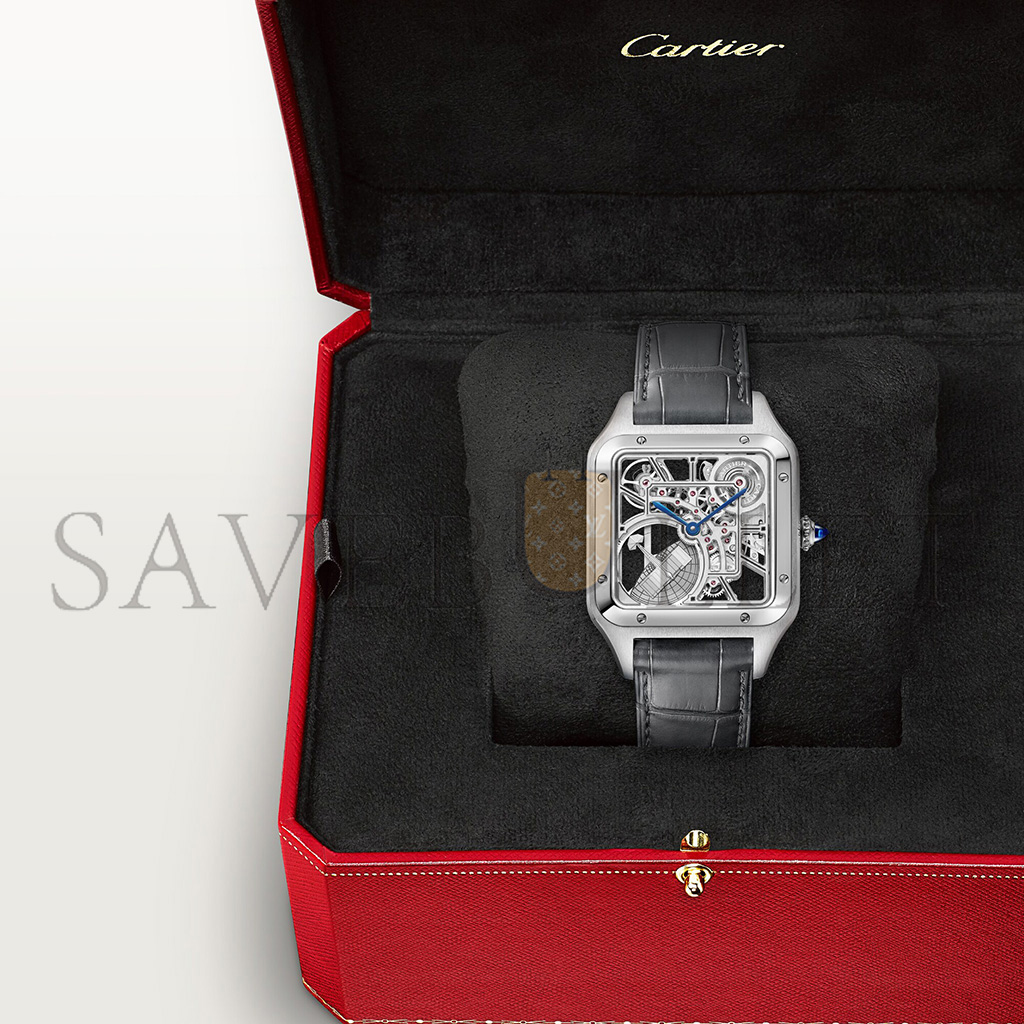 CARTIER SANTOS-DUMONT SKELETON WATCH WITH MICRO-ROTOR WHSA0032